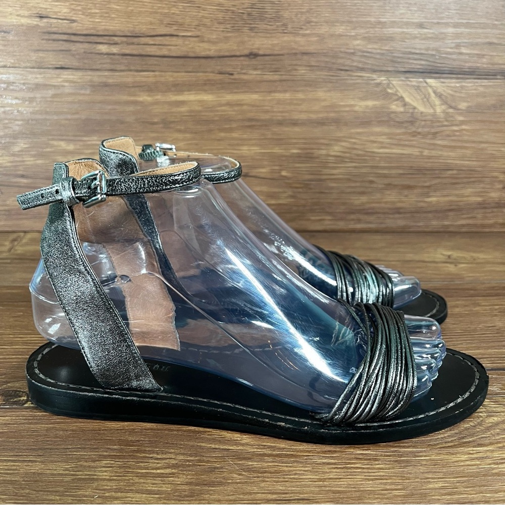 COACH “Melynda” Ankle Wrap Sandals Women’s‎ Size 6.5 Leather Shoes Flats